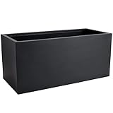 VIVANNO Maxi Pflanztrog Fiberglas Rechteckig Frostsicher Anthrazit 45x100x45 cm - Ideal für Außenbereiche wie Terrassen, Balkone und Gärten