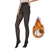 Cylsxd Thermo Strumpfhose Damen, Strumpfhosen Damen Winter, Gefütterte Durchscheinend Thermostrumpfhosen Stretch Dicke Plüsch Pantyhose