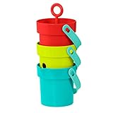 Battat 4 Eimer und Stapelbecher mit Funktionen – Sandspielzeug, Badewannenspielzeug, Wasserspielzeug, Motorikspielzeug – Baby Spielzeug ab 18 Monate