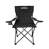 24MOVE® Faltstuhl schwarz Campingstuhl Anglerstuhl mit Getränkehalter - Anglersessel klappbar - Klappstuhl Gartenstuhl Faltstuhl Relaxsessel Campingsessel faltbar, Polyester, für draußen oder drinnen