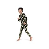 Rocky Thermounterwäsche für Jungen, lange Unterhose, mit Fleece gefüttert, Set aus Hemd und Hose, Basisschicht mit Leggings/Hose, Ski/extreme Kälte, Schwarzes Emoji-Design, X-Large