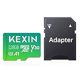 KEXIN Micro SD Karte 128GB microSDXC UHS-I Speicherkarte 128 GB + Adapter (Für Smartphones und Tablets, A1, Class 10, U1, V30, Full HD-Videos)