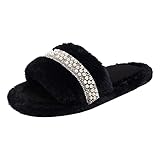 Weiche Plüsch Hausschuhe Damen Warme Filzpantoffeln Damen Rutschfest Glitzer Pantoffeln Winter Flauschig Filzhausschuhe Casual Bequeme Weiche Winterhausschuhe Hauspantoffeln Für Drinnen Und Draußen