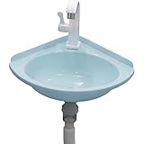 Waschbecken zur Wandmontage mit Wasserhahn und Ablaufgarnitur Waschbecken,Eckwaschbecken aus Kunststoff,Hängewaschbecken Waschtisch,Badezimmer Handwaschbecken,Waschschale Becken