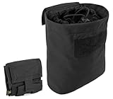 KRYDEX GEAR Taktische Molle Dump Pouch, Faltbare Magazin Mag Tasche Taktische Schleuder Munitionstasche Magazin Utility Roll Up Wiast Tasche mit Kordelzug (Schwarz)