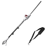 IKRA Elektro Teleskop Heckenschere ITHS600 inkl. Schultergurt, Schnittlänge 51cm, Schnittwinkelverstellung