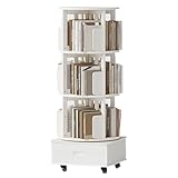 Drehbares Bücherregal aus Massivholz Einfaches mehrschichtiges Standregal Ausreichend Stauraum Sicherheit und Haltbarkeit Geeignet für Wohnzimmer Schlafzimmer Büro(Walnut Colored,119 * 49cm)
