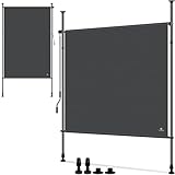 KESSER® Klemmmarkise Senkrechtmarkise 200x310cm Ausziehbar & Blickdicht Vertikalmarkise mit Handkurbel ohne Bohren Balkon-Sichtschutz & Windschutz für Garten & Terrasse Wasserfest Anthrazit