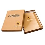 LOORGVEL Selbstgemacht Scrapbook Fotoalbum Retro Vintage Album Handgemachtes Album mit Kleinem Format und Gelben Seiten für Hochzeits und Geburtstagsfotos