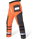 Leichte 9-lagige Kettensägen-Chaps mit verstellbarem Hüftgurt und Beingurten, schützende Logginghose für Männer und Frauen in Orange für Outdoor-Schneidearbeiten (L)