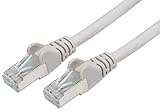 PremiumCord Netzwerkkabel, Ethernet, LAN & Patch Kabel CAT5e, FTP Schirmung, Schnell flexibel & Robust RJ45 Kabel 1Gbit/S, AWG 26/7, Kupferkabel 100% Cu, Grau, 0, 5m