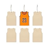 Creaides 20 Stück Jersey Holz DIY Handwerk Ausschnitte Holz Basketball Jersey geformte hängende Ornamente Whit Ropes Geschenkanhänger für DIY-Projekte, Sport, Motto-Party, Heimdekoration