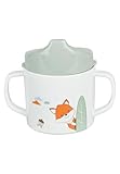 Sterntaler Trinklernbecher Fuchs Filou - Kinder Trinkbecher mit abnehmbarem Trinkaufsatz & rutschfestem Sockel - Trinktasse für Kinder und Babys mit Motivdruck Fuchs, mit Henkeln, steingrün