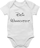 Baby Body Junge Mädchen - Aufdruck selbst gestalten - Wunschtext I Geschenk mit eigenem Text personalisiert - 1/3 Monate - Weiß - geschenke babyparty selber bedruckte bodys personalisierte name