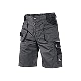 CXS Herren Arbeitsshorts Professionell - Sehr Stabile Strapazierfähige Shorts Arbeitshose Gartenhose Bundhose Gartenshorts (Grau - Schwarz, 56)