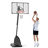 SPORTNOW Basketballkorb Outdoor Basketballständer mit Rollen 107x70cm Rückwand, Mobiler Basketballkorb mit Ständer, verstellbare Korbhöhe 236-293 cm, Basketballanlage für Jugendliche Erwachsene