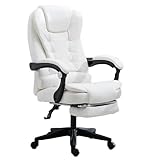 Moderner ergonomischer Büro-Gaming-Stuhl mit verstellbarer Rückenlehne und Stahlbeinen, ideal für Zuhause, Büro, Arbeitszimmer, Wohnzimmer, Schlafzimmer oder Hotel, Weiß