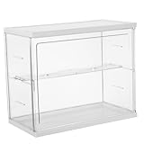 VANZACK Transparente Acryl Vitrine für Figurenmodelle Stapelbarer Zweistöckiger Displayständer mit Verstellbarem Fach Staubdichte Sammelvitrine für Actionfiguren und Minifiguren