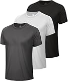 BOOJO 1, 3 or 5er Pack Sport Tshirts Herren Schnelltrocknend Shirt Kurzarm Sportshirt Gym Funktionsshirt Männer für Fitness Trainings