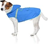 Bella & Balu Hunderegenmantel – Wasserdichter Hundemantel mit Kapuze und Reflektoren für trockene, sichere Gassigänge, den Hundespielplatz und den Urlaub mit Hund (XS | Blau)