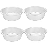 STOBAZA 4 Stücke Kochen Gericht Haus Servieren Snack Rund Edelstahl Gebäck Backen Vorbereiten Prep Waschen Waschmaschine Vintage Aluminiumpfanne Waschschüssel Suppe Aluminium