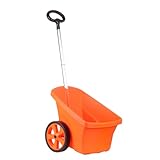 Schubkarre Karre 67 Liter Gartenkarre Transportkarre Gartentrolly Handwagen Laubkarre (Orange)