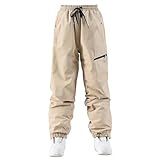Beokeuioe Winddicht Wanderhose Warme Skihose Herren Wasserdicht Winter Softshellhose Winterhose Thermo Gefüttert Snowboardhose Trekkinghose Ski-Schneehose mit TaschenThermohose