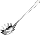 Nudellöffel aus Edelstahl, Spaghetti Löffel Server, Spaghetti -Gabel mit ergonomischem Griff, Noodle Löffel Utensil für Küche (Silber)