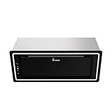 KKT KOLBE Dunstabzugshaube 72 cm Abluft | Umluft | Inselhauben | Schrank oder Deckenmontage | Edelstahl | Schwarz Glas | Nachlaufautomatik | LB720