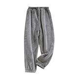 Pyjamas für Kinder Mädchen, solide Flanell-Pyjamahose, weiche Heimhose, elastische Taillenhose (Grey, 10-11 Years)