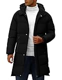 Yuson Girl Winterjacke Herren Jacke Winter Lang Herrenmantel Puffer Winterparka Warm Steppmantel Parka mit Kapuze Leichte Steppjacke Outdoor Wintermantel für Männer(Schwarz, L)