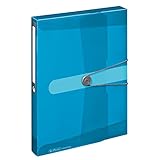 Herlitz Sammelbox A4 PP mit Rückenetikett, 1 Stück mit Design-Aufdruck, Rückenbreite 4 cm, transparent blau
