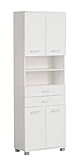 Schildmeyer Palermo Hochschrank 701999, Mattweiß, 59,8 x 23,6 x 180,9 cm