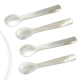 Kedelhoff Echte Perlmutt Löffel I Kaviar Löffel in Handarbeit I Eierlöffel Perlmutt (Natürlich), ca. 12cm I Im 4er - Set