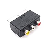 JZK 3-RCA auf Scart-Adapter, AV-Phono-Audio-Video-Adapter, drei Cinch-Buchsen auf RGB-Scart-Stecker, Konverter für PS4, TV, DVD, VCR