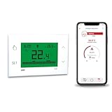 Thermostat avec carte SIM de données incluse, thermostat programmable intelligent avec application, configuration rapide avec Bluetooth, programmation hebdomadaire de la chaudière