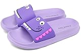 ChayChax Kinder Pantoletten Sommer Hausschuhe Leicht Badeschuhe Badepantolette Offener Zeh Strand Sandalen Bequeme Badeschlappen,Violett,30/31 EU=Hersteller 31