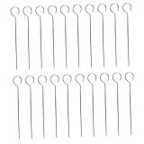 DECHOUS 20 Stück Teiliges Edelstahl Schaschlikspieß Rostfrei Langlebig Ergonomischer Griff Stabiles Grillbesteck für Fleischspieße für Grillpartys und Lagerfeuer
