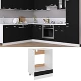 ShGaxin Herdumbauschrank, Küchenunterschrank, Küchenschrank, Küchenunterbauschrank, Unterschrank Herd, Küchen Schranke, Schwarz 60x46x81,5 cm Spanplatte