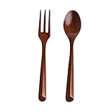 Esslöffel-Set, Holz, Gabel, Holzbesteck für Salat, Kochen, Essen, Geschirr