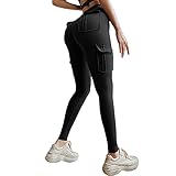 KBOPLEMQ Reithose Reitleggings Damen Mädchen Winddicht Lauf Yoga Fitness Training Wanderhosen Sport Hosen Damen Lang Mit Tasche, Yoga Hose Tights Blickdicht für Sport, Fitness, Freizeit