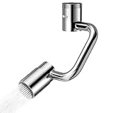 Strahlregler Verlängerung mit Schwenkhahn - 1440 Grad Kopf mit 2 Modi | Edelstahl Spültischauslauf für Haushaltsküche, Wohnung, Outdoor, Hotel und Schlafsaal