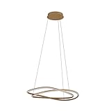 EGLO Pendelleuchte GUNTIN – runde LED Hängelampe in Bronze mit geschwungener Form – höhenverstellbare, dimmbare Deckenlampe mit Fernbedienung