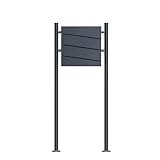 SCHARTEC Design Standbriefkasten SBS-SPB-1 freistehend anthrazit mit Zeitungsfach Briefkasten stehend Postkast