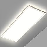 Deckenlampe, Led Deckenleuchte Dimmbar mit Fernbedienung, 24W 2500LM 3000K - 6500K, Flach Lang Lampe Decke Led Panel Rechteckige Leuchten für Badezimmer Wohnzimmer küche Büro, Backlight 58x20x2,5 cm