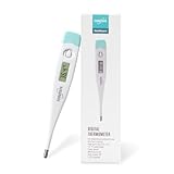 EUROPAPA Digitales Fieberthermometer für Babys, Kinder und Erwachsene, Thermometer für oral, axillar oder rektal, wasserdicht mit Fieberalarm (Grün)