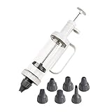 Dr. Oetker Einhand-Garnierspritze für kreative Küchenkünstler – inkl. 6 vielseitige Tüllen, robust & ergonomisch, weiß