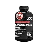 Schwarze Maca 45.000 mg – 180 Vegane Kapseln – Energie, Vitalität & Testosteron – Mit L-Arginin, Taurin, Zink, Kalzium & B6 – Europäisches Produkt | Qualität & Sicherheit aus der EU