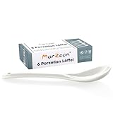 Marzoon Porzellan Eierlöffel Set – 6 Stück Weiß – Elegante Allrounder für Genießer - Vielseitige Diplöffel für Eier, Dips, Kaffee, Tee & Desserts