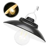 Campinglampe Aufladbar, WIYETY Retro LED Campinglampe Tragbare Wasserdicht Aufladbar Zeltlampe mit Haken, Camping Laterne, IP66 Wasserdicht Akku Lampe Ideal für Camping und Notfälle (Warmweiß)